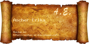 Ascher Erika névjegykártya